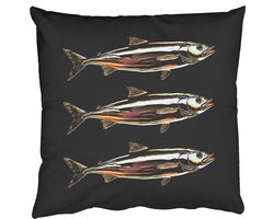 Sierkussens - Kussentjes Woonkamer - 60x60 cm - Vissen - Goud - Zwart