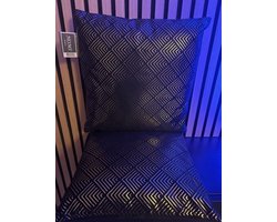 Sierkussens - set van 2 stuks - 40 x 40 - cm - zwart met Goude patroon