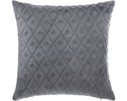 Sierkussens - sierkussentje 40x40 - polyester/flanel - leigrijs