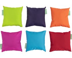 Sierkussens voor Tuin - Funkussens - Tuinsierkussens - Waterbestendig Decoratieve Kussens Woonkamer - Multi-kleuren kussenset - Kleine Kussens - Buitenkussens - Binnenkussen 18x18 cm (6pc)