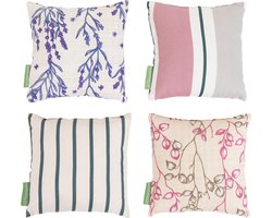 Sierkussens voor Tuin - Funkussens - Tuinsierkussens - Waterbestendig Decoratieve Kussens Woonkamer - Veelkleurige Kussenset - Kleine Kussens - Buitenkussens - Binnenkussen 20x20 cm (4pc)