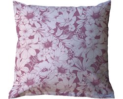 Sierkussens voor tuin - Tuinkussens 50x50 - buitenkussens met bloemenprint lila - buitenkussens waterbestendig - tuinkussen met unieke print - wasbare tuinkussenhoes