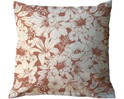Sierkussens voor tuin - Tuinkussens 50x50 - Moederdag - buitenkussens bloemen Terra - buitenkussens waterbestendig - tuinkussen met unieke print - wasbare tuinkussenhoes