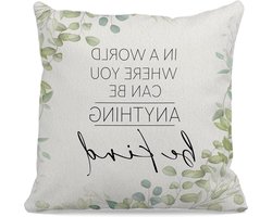 Sierkussensloop - Kussenhoes decoratie - Woonkamer opfleuren - Zachte flanel stof - 45 x 45 cm - Groen