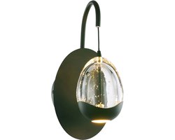 Sierlijke wandlamp Clear egg | 1 lichts | 27 cm | Ø 9,5 cm | glas / metaal | groen / transparant | sfeervol / warm licht | modern / landelijk design