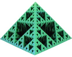 Sierpinski 'Metallic Emerald' Piramide - Uniek Kleuren Perspectief - Eco 3D Printed - Uniek Kerst Cadeau