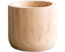 Sierpot - Hout lichtbruin - Pia pot M - hoogte 24cm en potmaat 23cm