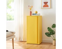 Sierra Archiefkast, Metalen kast Burlöv opbergkast met deur en 2 verstelbare legplanken 88x40x35  cm geel