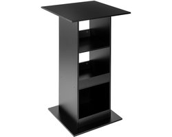 Sierra Bartafel, BT36sz Bartafel, bistrotafel, statafel, keukentafel, toontafel, hoekige tafel met 3 planken, voor bar, keuken, woonkamer, gemaakt van hout, tafelhoogte 112 cm, zwart