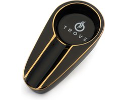 Sigarenasbak Zwart - Trove - Luxe Keramische Sigaarasbak met Gouden Rand - Handgeschilderde Details - sigaar accessoires