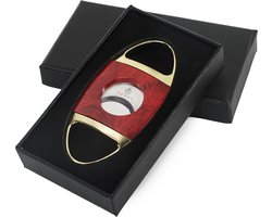 Sigarenknipper Rood met Goud - Trove Premium Luxe - Dubbele Mesjes - Roestvrij Staal - 22mm Knipdiameter - sigaar accessoires