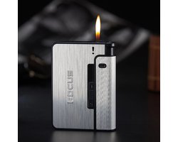 Sigaretten doosje - Draagbaar - - Automatisch - Metalen Sigaretten Doos - 10Pcs Sigarettenhouder - Case - Gadget - Mannen en Vrouwen - Zilver