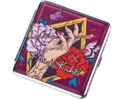 Sigarettendoosjes Frida Kahlo - Rood&Paars Metaal - 20 Sigaretten - Officieel gelicentieerd - Luxe Sigarettenhouder