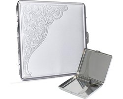 Sigarettendoosjes - Metaal - 20 Sigaretten - Sigarettenhouder - Zilver - Windbestendig