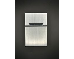 Sigarettenhouder - Opbergbox - Zilver - Kunststof Metaalcombinatie - Opbergdoosje