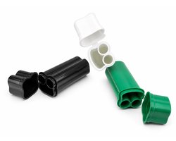 Sigarettenkoker met Aanstekerhouder – Waterbestendige Opbergkoker – Voor 2 Sigaretten & Cones – Kunststof – Zwart/Wit/Groen