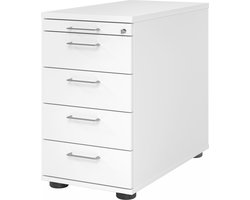 SIGNA SC50 BS - Rolcontainer Wit Hout met 4 lades Metalen beugelhandgreep