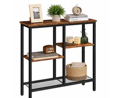 Signature Home Consoletafel 75 cm - Smalle Sidetable - Haltafel - Smalle Bijzettafel - Entreetafel voor Gang, Console tafel - Woonkamer & Slaapkamer - Vintage Bruin/Zwart
