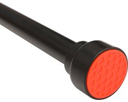 Signature Home Gordijnroede Zonder Boren 135-250 cm – Uitschuifbare Gordijnstang – Extra Grip Anti-Slip – Telescopische Douchegordijnstang – Zwart – RVS Klemstang – Voor Raam, Badkamer & Deur