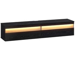 Signature Home TV kast - TV-wandkast - TV wandmeubel voor diverse tv's - TV-meubel - Zwart -147 cm