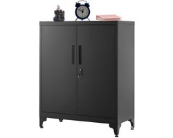 Signature Home Zee archiefkast met slot - Kantoorkast - kast metaal - archiefkast Zwart - 80cm