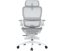 SIHOO B100 Pro Ergonomische Bureaustoel - Verbergbare Voetsteun - 4D Adaptieve Dynamische Lumbale Steun - 3D Extra Brede Hoofdsteun - 4D Ophoudbare Armsteunen - Grijs