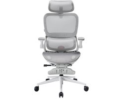 Sihoo B100 Pro Ergonomische Stoel Wit – Volledige Rugsteun, 4D Armleuningen, 135° Kantelbaar met Voetsteun, Premium Mesh, Langdurig Zitten