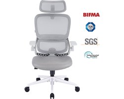 SIHOO B100 SE Ergonomische stoel – Lendensteun, Opklapbare armleuningen, Wit
