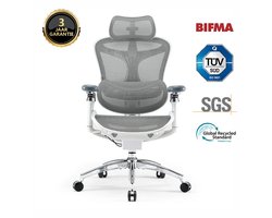 SIHOO Doro C300 Pro Ergonomische Bureaustoel - 5D Armleuningen, Zelfaanpassende Lendensteun, Mesh Rugleuning - Tot 150kg - 3 Standen Verstelbaar (92°/100°/112°) - BIFMA/TÜV Gecertificeerd - 77x67x127cm——Wit