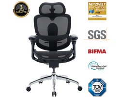 SIHOO Doro C300 Pro V2 Ergonomische bureaustoel zonder voetensteun, adaptieve ondersteuning voor het hele lichaam,8D-armleuningen en ademend mesh,comfortabele bureaustoel met hoge rugleuning voor langdurig gebruik,135° verstelbare rugleuning(zwart)