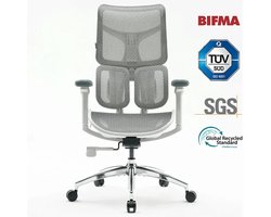 SIHOO Doro S100 Ergonomische Bureaustoel - Dubbele Dynamische Lendensteun & 5-Voudig Verstelbare Rugleuning - 4D Gecoördineerde Armleuningen - Verstelbaar Zitkussen - BIFMA/SGS Gecertificeerd - Geschikt voor 150-190cm - 78x63x124cm——Wit
