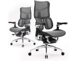 SIHOO Doro S300 Ergonomische Bureaustoel/Gamingstoel - Dubbele Dynamische Lendensteun - 6D-Gecoördineerde Armleuningen - Verstelbare Grote Zitkuss & Rugleuning - 150kg Draagvermogen - Kantoor/Thuis/Gaming - Zwart