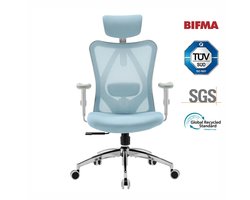 SIHOO M18 Ergonomische Bureaustoel - Ademend Mesh - Verstelbare Hoofd&Lendensteun - Bureaustoelen voor Volwassenen tot 150kg - Kantoor/Thuis/Gaming - Blauw