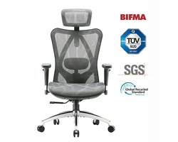 SIHOO M57 Ergonomische Bureaustoel met 3D-Armleuningen&Verstelbare Lendensteun-Premium Mesh Design voor Kantoor/Thuiswerken - 150kg Draagvermogen-8cm Hoogteverstelling-3 Standen Kantelmechanisme (110°/116°/126°)-SGS/BIFMA Gecertificeerd——Donkergrijs