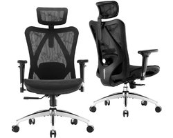 SIHOO M57 Ergonomische Bureaustoel - Verstelbare Lendensteun - 3D Armleuning - Hoogteverstelling - Computer-Bureaustoel - Zwart