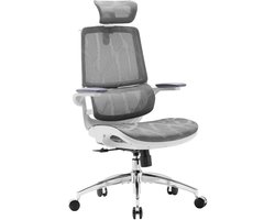 SIHOO M59 Ergonomische Bureaustoel - 3D Opklapbare Armleuningen - Dubbel Rugleuningontwerp en Dynamische Lendensteun - Kantoor/Thuis/Gaming - Grijs