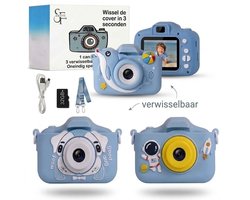 Sikfits® Digitale Kindercamera HD - Kinder Fototoestel Met Drie Verwisselbare Covers - 48MP - Inclusief 32GB SD-kaart, Nekkoord & USB-C Kabel - Kinder Fototoestel met Spelletjes en Video - Vlog Camera Kind