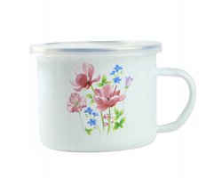 Silesia Emalia traditionele emaille steelpan met deksel, 0.5L, 10cm