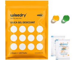 Silica Gel Zakjes 2g - 120 stuks - Voedselveilig - Oranje Indicator - Herbruikbaar - Vochtabsorberend