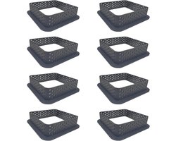 Silicone Bakingvorm Set van 8 stuks voor Mousse Cake en Quiche - Ideaal voor DIY Cake liefhebbers - Zwart - Bakvormen voor Taart, Dessert en Meer