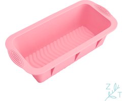 Silicone cakevorm rechthoekig – 25x12 cm – anti-aanbak – ideaal voor cake, bananenbrood, taart, brownies en desserts – flexibel, hittebestendig en pastel roze van kleur
