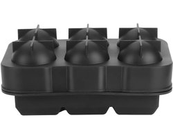 Silicone Ice Ball Mold Trays - Globe Ice Ball Maker met Deksel en Grote Vierkante IJsmallen voor Bar Party - Herbruikbaar (Set van 2, Zwart)