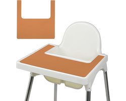 Silicone Placemats voor Kinderen - Baby, Kinderstoel Placemat - Tafelmatten Hoog Stoel Mat Duurzaam voor IKEA, BPA Vrij, Placemat voor Baby's en Kinderen/IKEA Hack (Oranje)