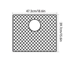 Siliconen Afdruipmat voor Gootsteen - Hol Ontwerp voor Afwassen in de Keuken - Krasbestendige Pad - Honingraat Siliconen Mat voor Campers en Barbladen - Zelflozen voor Potten en Borden - 47.3*39.7 cm Zwart