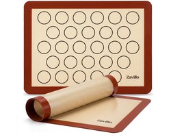 Siliconen Bakmat – 2 Stuks – Met én zonder Cirkels – Extra dik 0.7mm – Deegmat & Ovenmat – Herbruikbaar Bakpapier
