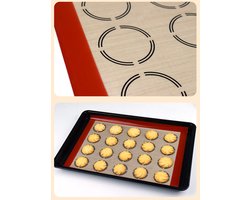 Siliconen Bakmat BPA-vrij – 21x30 cm – Zwart – Met Macaron Vormen – Herbruikbaar & Vaatwasser Bestendig – Anti-Kleef Deeg Mat – Hittebestendig tot 230°C - Bakpapier - Koekjes Bakken - Broodjes - Macron