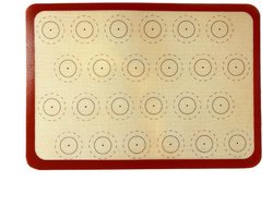 Siliconen bakmat - Rolmat - Anti-aanbak kneedmat - Macaronmat - Suikerkunstmat - Fondantmat - Geschikt voor macarons, bakplaten, pizza, broodroosterovens, taarten en broodbakken - Rood, bruin