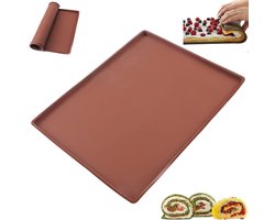 Siliconen bakmat voor cake - Siliconen bakmat - Multifunctionele bakmat - Zwitserse rolmat - Bruin - Siliconen bakvorm voor rolcake - 30*24,5*1,5 cm - Herbruikbaar - Bakgereedschap