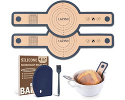 Siliconen Bakmat voor Zuurdesem - Herbruikbare Brood Bakmat met Handvat en Schraper
