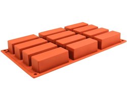 Siliconen bakvorm - 12 repen - Snoeprepen, chocolade, granola bars, gebak, fudge, nougat